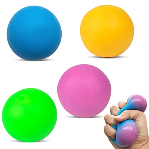 Yeefunjoy 4 Stück Stressball Sensory Stress Bälle für Kinder, Weiche Anti Stress Knete Ball, Fidget Squeeze Pulver Balls für Erwachsene, Hand-Therapie,Autismus,Ruhe und Stressabbau, schöne Geschenke von Yeefunjoy