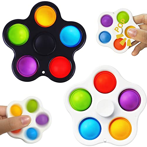 Yeefunjoy Fidget Toys 2er Set, Pop Fidget Sensory Push Fidget Pop Einfaches Fidget Toy Einfaches Stressabbau für Kinder Erwachsene, Partygeschenke Geschenktüte Füller Sensorisches Fidget Spielzeug von Yeefunjoy