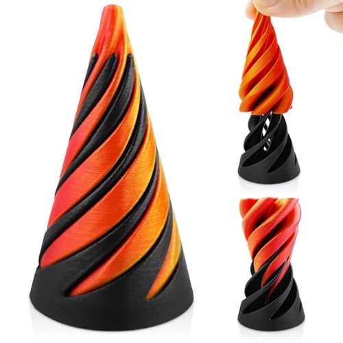 Yeefunjoy Impossible Pyramid Passthrough Sculpture, 3D Rotating Spiral Cone Fingertip Printed Toys, Spiral Cone Fidget Toy for Relief of Stress and Anxiety, Desktop Dekoration Geschenk von Yeefunjoy