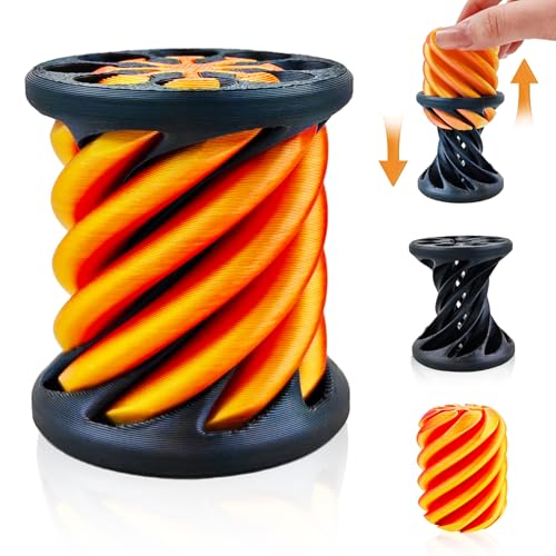 Yeefunjoy Impossible Zylinder Passthrough Sculpture Fidget Toy, Illusion Spiral Zylinder Spielzeug for Angst Relief 3D Rotating Spiral Fingertip Printed Toys, 3D Mini Statue Modell Desktop Dekoration von Yeefunjoy