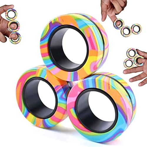 Yeefunjoy Magnetische Ringe Fidget Toys, Anti-Stress Fidget Toys, ADHS Magische Fingerring Spielzeug Sets, Fidget Magnet Ringe Pack Tolles Geschenk für Erwachsene Teenager Kinder von Yeefunjoy