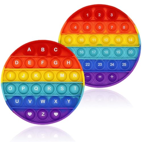 Yeefunjoy Pop It Bubble Sensory Fidget Toy, Bubble Anzahl Stressabbau Spielzeug, Rainbow Plopper Spielzeug, Werkzeug Pädagogisches für Kinder, Sensory Fidget Spielzeug Brief Zahlen Lernspielzeug Yeefunjoy Pop It Bubble Sensory Fidget Toy, Bubble Anzahl Stressabbau Spielzeug, Rainbow Plopper Spielzeug, Werkzeug Pädagogisches für Kinder, Sensory Fidget Spielzeug Brief Zahlen Lernspielzeug von Yeefunjoy