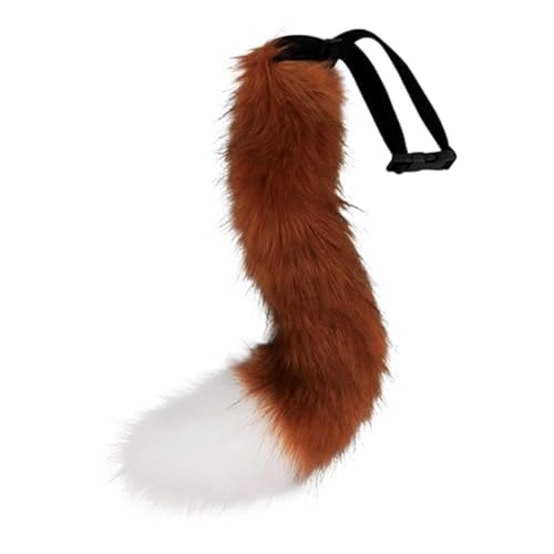 Yeehliny Erwachsene Fuchsschwanz Kunstfell Plüsch Kunstpelz Tail Wolf Fuchs Kostüm Tierschwanz Wolfsschwanz Halloween Kostüm Schwanz für Halloween Party Kostüm Cosplay verkleiden Tier Tails (#09) von Yeehliny