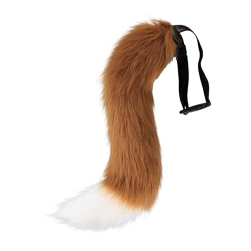 Yeehliny Erwachsene Fuchsschwanz Kunstfell Plüsch Kunstpelz Tail Wolf Fuchs Kostüm Tierschwanz Wolfsschwanz Halloween Kostüm Schwanz für Halloween Party Kostüm Cosplay verkleiden Tier Tails (#06) von Yeehliny