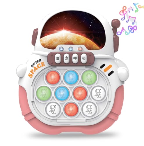 Yefun 2024 Letzte Pop Fidget it Quick Push Spiel , Pop Fidget Elektronisches Sensorspiel Game, Puzzle-Spielmaschine Game Controller Bubble Sensory Fidget Toy für Kinder Erwachsene (Astronaut 1 Rosa) von Yefun