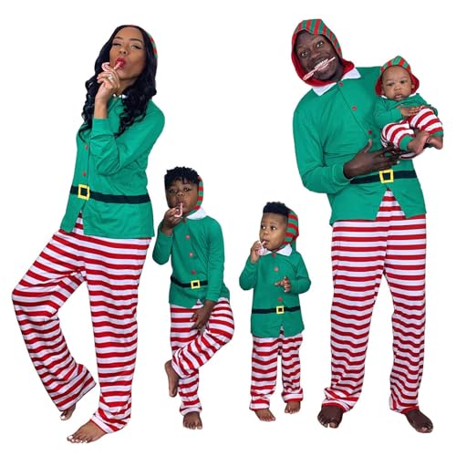 Yekdmxop Weihnachten Elf Kostüm Weihnachten Familie Elfen Kleid Damen Mädchen Festlich Elfen Kleidung Herren Jungen entzückend Weihnachten Outfit Elfen Anpassbare Größen Weihnachtsgeschenke 2024, D, L von Yekdmxop