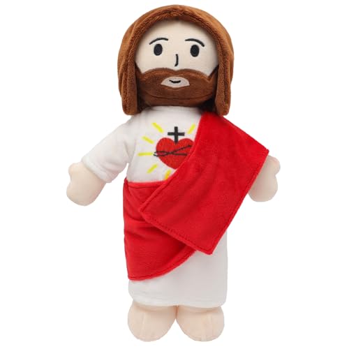 Yelakey Jesus Plüsch Puppe Mein Freund Jesus Plüschtier Herz von Jesus Retter Puppe für Kirche Sonntag Schule Religiöse Ostern (White) von Yelakey