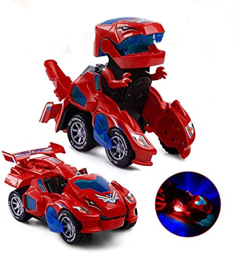 Yellcetoy Dinosaurier Transform Auto Transforming Spielzeug Elektrische Dinosaurier SpielzeugAuto Geschenk für Jungen Kinder ab 3 4 5 6 7 8 9 Jahre Switch and Go Dino Roboter Cars mit Licht und Musik von Yellcetoy