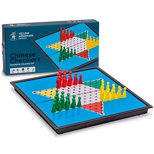 Yellow Mountain Imports Magnetisches Sternhalma (Chinese checkers) Reise-Set, 24,8 Zentimeter - zusammenklappbares, tragbares Brettspiel Set von Yellow Mountain Imports