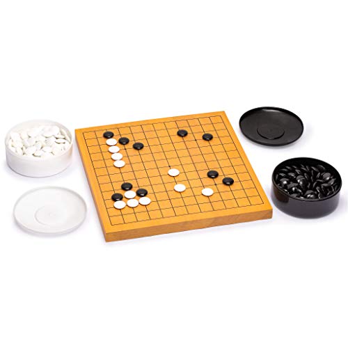 Yellow Mountain Imports Shin Kaya Reversible 13x13 / 9x9 Go Game Set Board (2cm) with Double Convex Melamine Stones von Yellow Mountain Imports