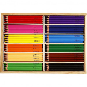 Buntstifte, Sortierte Farben, Mine 5 mm, JUMBO, 144 Stk/ 144 Pck von YellowLine