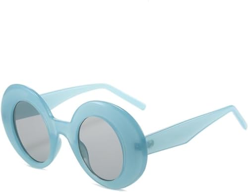 Yeooa Damen Retro ovale Sonnenbrille UV-Schutz Sonnenbrille am Meer Mode Retro Cat Eye Sonnenbrille Party schrullig lustige Gläser (Eine Größe,Blau/Grau) von Yeooa