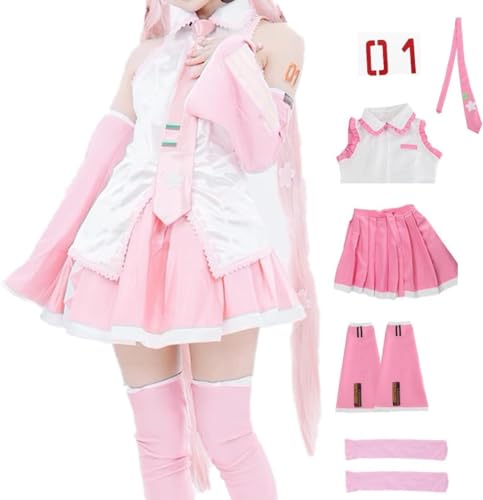 Yeooa Mädchen Anime Cosplay voller Satz Kleidung und Uniform Kleid Schuluniform setzt schönes Mädchen Kleid Halloween Performance-Anzug (Rosa,L) von Yeooa