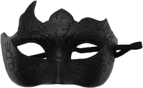 Yeooa Mens Maskerade Masken Halloween Kostüm Karneval Party Abschluss ball Masken Damen Theater Performance Pageant Cosplay Maskerade Masken Requisiten (Schwarz,Eine Größe) von Yeooa