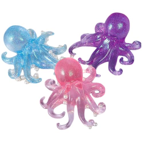 3pcs Squeeze -Spielzeug, Kawaii Octopus -Formspannungsspielzeug, weiches Tintenfisch -sensorisches Spielzeug, Simulation niedliches Stress -Relief -Spielzeug, kreative Geschenke und Stressbälle, Stre von Yeory