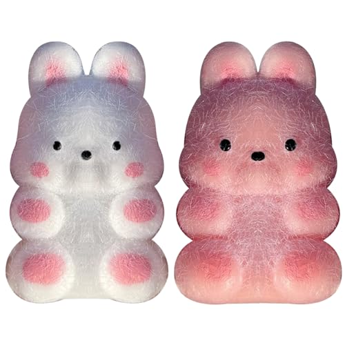 Yeory Squeeze Toy 2pcs süßes Tier Dekompression Spielzeug lebhafter belastbarer Stressspielzeug mit Accessoires Stress -Relief -Spielzeug für Kinder Mädchen, Kaninchen, Dekompression Spielzeug von Yeory