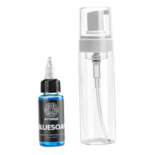 Tattoo Blue Seife Neutral 40 ml Tattoo Waschmittel -Reinigungsseife mit 200 ml leerer Flasche Tattoo Versorgung von Yeory