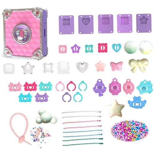 Yeory 145pcs Kinder Schmuck Making Kit DIY Juwel Ringe Aufkleber für Kinder Schmuck Making Kit mit Perlen DIY Crafting Rings Armband Pendent Keychain DIY Kit für Mädchen im Alter von 8+, DIY Kit von Yeory