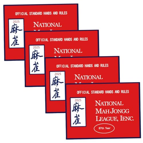 Yeory 4pcs Mahjong -Karten 2025, 2025 Mahjong Card Official, Leichte Karten rot von Yeory