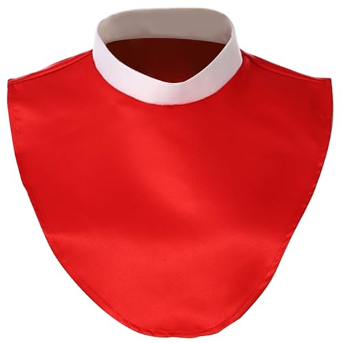 Yeory Abnehmbarer Kragen, bequemer Priesterkragen 15x11 Zoll, waschbarer Dicky-Kragen für Kostüme rot, Halbhemdbluse falscher Kragen, Rundkragenbluse falscher Kragen Oben von Yeory