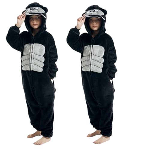 Yeory Animal Onesie für Kinder, Gorilla Kostüm Kids, Flauschiger Gorilla -Jumpsuit, weiches Gorilla -Kostüm, Kinder Schlafanzug 110 cm von Yeory