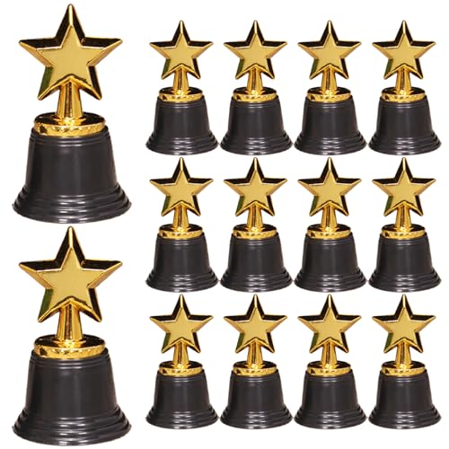 Yeory Auszeichnungen und Trophäen Trophäen für Kinder, 16pcs Star Mini Trophy, Plastic Trophy Award, 2,7 x 4,7 Zoll Preis und Trophäen für Partybevorzugungen, Requisiten, Belohnungen von Yeory