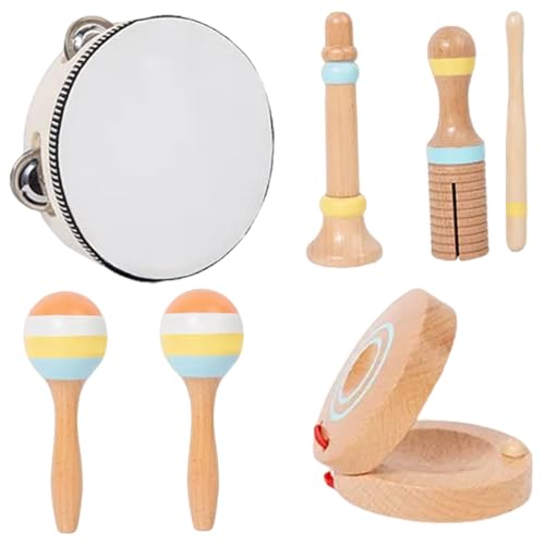 Yeory Baby -Musikinstrumente 6PCs/Set Educational Hölzerner Kleinkind -Musikinstrumente, Musikspielzeug für Kinder, Babyinstrumente von Yeory