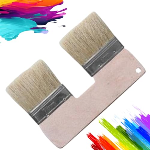 Yeory Double Paint Pinsel, 3 Zoll Doppelkopfpinsel Pinsel Strecke mit Holzgriff, Pinsel für Acrylmalerei, Wände, Kinder und Erwachsene, 3 Zoll Pinsel Pinsel von Yeory