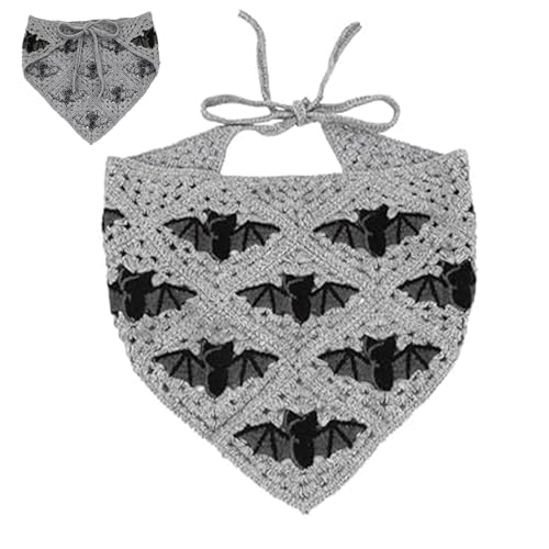 Yeory Elastischer Haarschal, Kopf -Kerchief -Stirnband, Baumwollstrickdreieck Bandana für Frauen, Halloween -Style -Kopfschal von Yeory