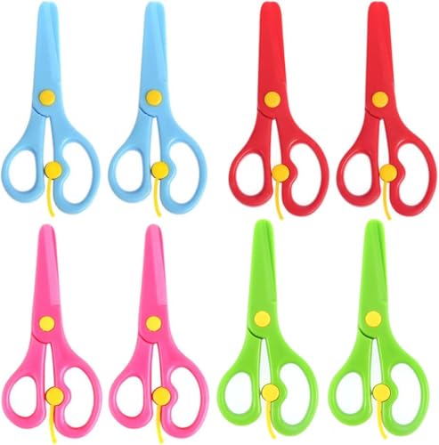 Yeory Kindersicherheitsschere 8 Pack Vorschulausbildung Schere Kinder Plastik Playtough Scissor von Yeory