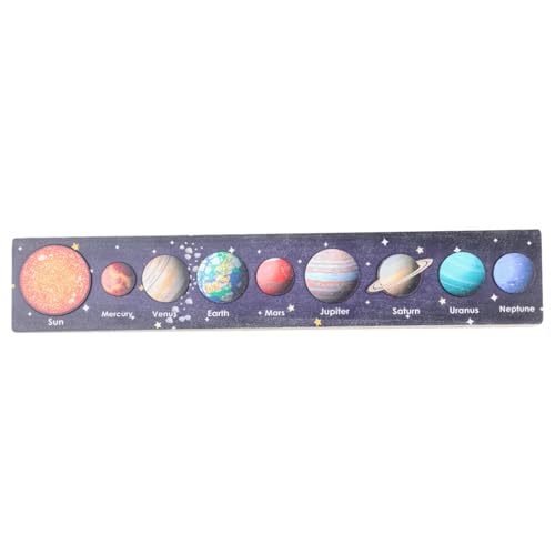 Yeory Montessori Holzspielzeug, hölzerne Sonnensystem Puzzle, Sonnensystem für Kinder, Holzrätsel für Kinder, Solarsystem Puzzlespielzeug für Kleinkinder Stil B von Yeory