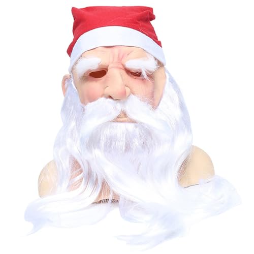 Yeory Santa Claus Maske, Santa Claus Face Cover, Weihnachtsgesichtsmaske, Santa Kostüm für Erwachsene, Latexgesichtsmaske, realistische Maske von Yeory