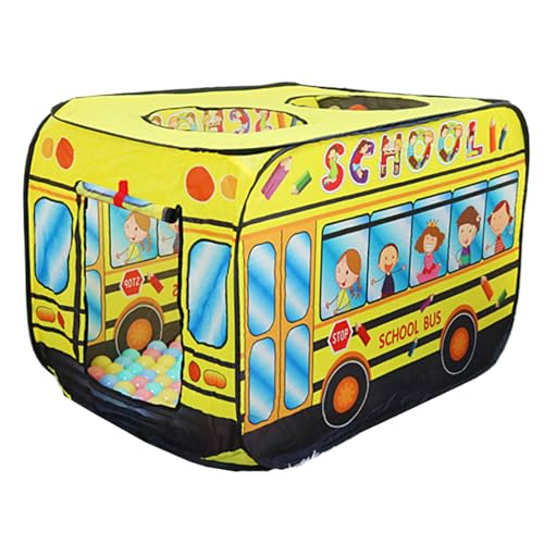 Yeory UP -Zelt für Kinder, Oxford -Stoff -Feuerwehrlastwagen Zelt mit 3 Öffnungen, 44x26x30 Zoll großes Spielzelt, Spielhaus für Kleinkinderschulenbus von Yeory