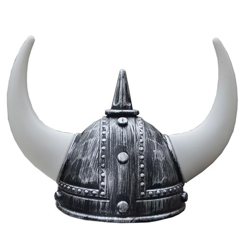 Yeory Wikingerhut, mittelalterlich gehörnte Wikingerhelm, Viking -Kostüm -Kleid Helm Argent, Wikingerhelm mit Hörnern, Partyhüte für Erwachsene von Yeory