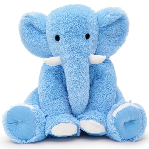 Yeqivo Elefant gefülltes Tier Plüschtier Geschenk für Kind Freundin gefüllte Elefant für Weihnachten Valentinstag Geburtstag Hochzeitsfeier Elephant（Blau,50CM） von Yeqivo