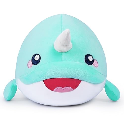 Yeqivo Narwal Plüschtiere, Nette Narwal Plüschtiere Weiche Ozean Tier Umarmung Kissen Narwal Plüschtier Geschenk für Kinder Mädchen Zimmer Dekor(Narwal,30CM) von Yeqivo