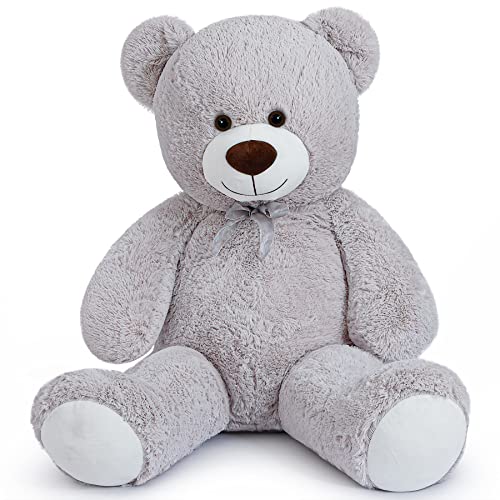 Yeqivo Riesen Teddybär Große Kuscheltiere Plüsch Großer Stofftier Bär Giant Teddy Bear für Freundin Kinder Weihnachten Valentinstag (110CM,Grau) von Yeqivo