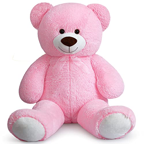 Yeqivo Riesen Teddybär Große Kuscheltiere Plüsch Großer Stofftier Bär Giant Teddy Bear für Freundin Kinder Weihnachten Valentinstag (110CM,Rosa) von Yeqivo