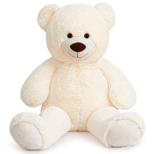 Yeqivo Riesen Teddybär Große Kuscheltiere Plüsch Großer Stofftier Bär Giant Teddy Bear für Freundin Kinder Weihnachten Valentinstag (110CM,Weiß) von Yeqivo