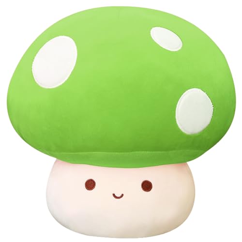 Yeqivo Stofftiere Pilze Plüsch Süße Plüschtier Hautfreundlich Pilze Kuscheltier Seitenschläferkissen Kawaii Plush Deko Wurfkissen Mushroom （23CM,Grün） von Yeqivo