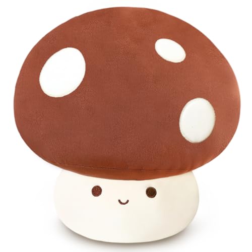 Yeqivo Stofftiere Pilze Plüsch Süße Plüschtier Hautfreundlich Pilze Kuscheltier Seitenschläferkissen Kawaii Plush Deko Wurfkissen Mushroom （60CM,Braun） von Yeqivo