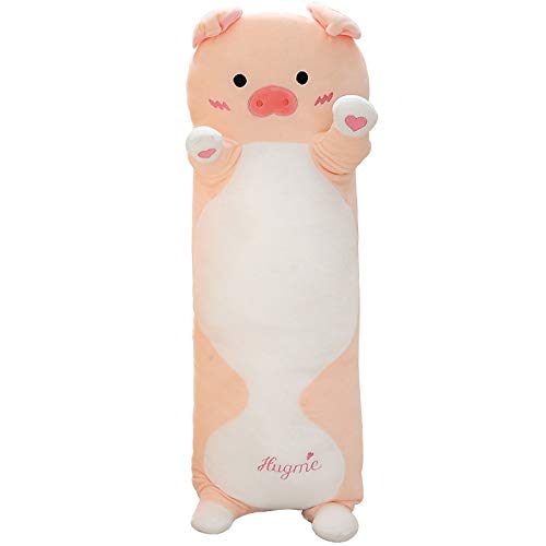 Yeqivo Kuscheltier Kawaii Schwein Plüschkissen Stofftiere Langes Rosa Schwein Plüschkissen niedliches Pig Plüsch Tier Körperkissen Kinder Plüschtier (Rosa Schwein,110CM) von Yeqivo