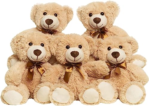 Yeqivo Teddybär gefülltes Tier Plüschtier Geschenk für Kind Freundin, 13.5 Zoll gefüllte Bären für Weihnachten Valentinstag Geburtstag Hochzeitsfeier（Khaki,5Pcs） von Yeqivo