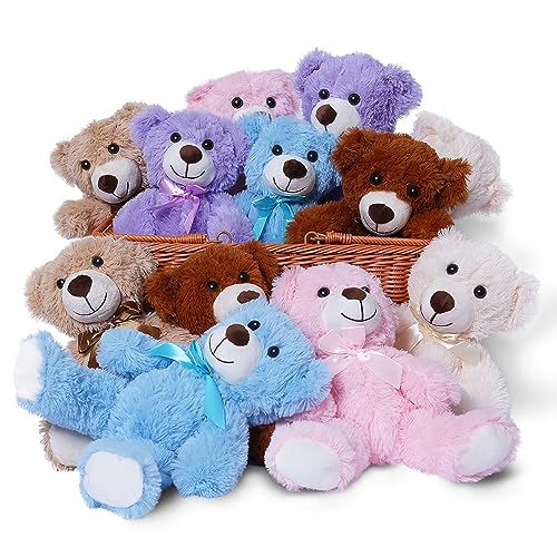 Yeqivo Teddybär gefülltes Tier Plüschtier Geschenk für Kind Freundin, 13.5 Zoll gefüllte Bären für Weihnachten Valentinstag Geburtstag Hochzeitsfeier（Mehrfarbig,12Pcs） von Yeqivo