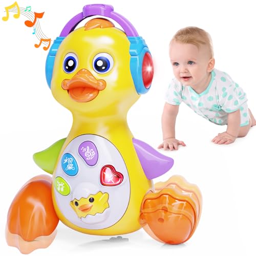 Yerloa Baby Spielzeug Ab 1 2 3 Jahr, Ente Musikalische Musik Spielzeug Ab 6 7 8 9 10 Monate Kinderspielzeug Ab 1-3 Jahre Junge MäDchen Geschenk FüR Kinder Tummy Time Toys Krabbelspielzeug Baby von Yerloa