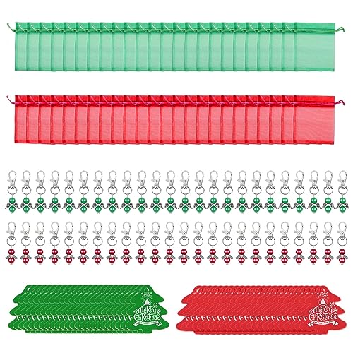 48 Stück Weihnachtsgeschenke Engel Schlüsselanhänger Weihnachtsbaum Anhänger mit Geschenktüten Weihnachtsdekoration für Zuhause Party Supplies Schlüsselanhänger 48 Stück Weihnachtsgeschenke Engel von Yeselino