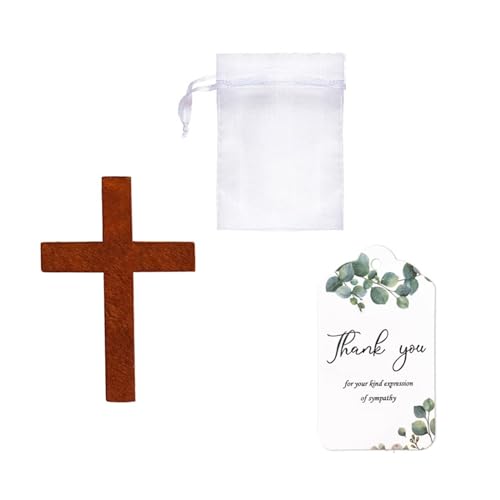 50 Sets Babyparty-Souvenirs, Geschenke für Gäste, christliches Kreuz, Schlüsselanhänger mit Organza-Beutel, Papierkarte, Geburtstagsparty, Gastgeschenk, Kreuz-Schlüsselanhänger von Yeselino