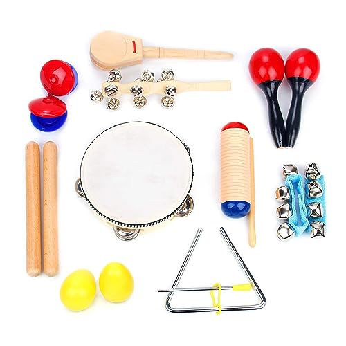 Yeselino 16 Stücke Sticks Shaker Tamburin Babybett Baby Rassel Pädagogische Musikspiele von Yeselino