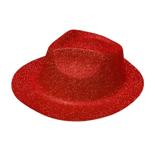 Yeselino Glitzernder Fedora-Hut, Unisex, Erwachsene, glitzernd, Puder, Cowboy-Kappe, Kostümzubehör, Partyhut von Yeselino