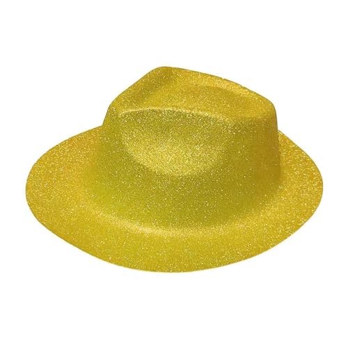 Yeselino Glitzernder Fedora-Hut, Unisex, Erwachsene, glitzernd, Puder, Cowboy-Kappe, Kostümzubehör, Partyhut von Yeselino